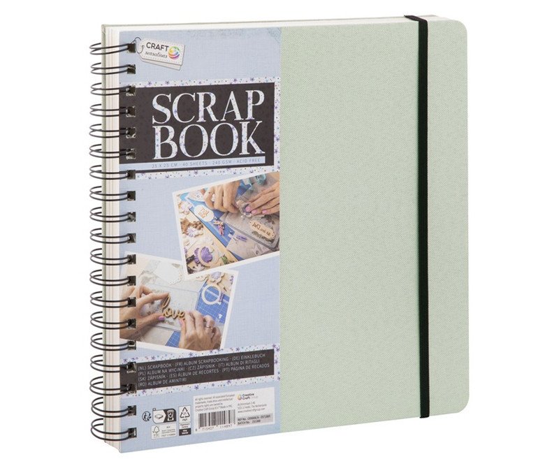 Scrapbog 25x25 cm 40 s. 240 g. Mint Grn